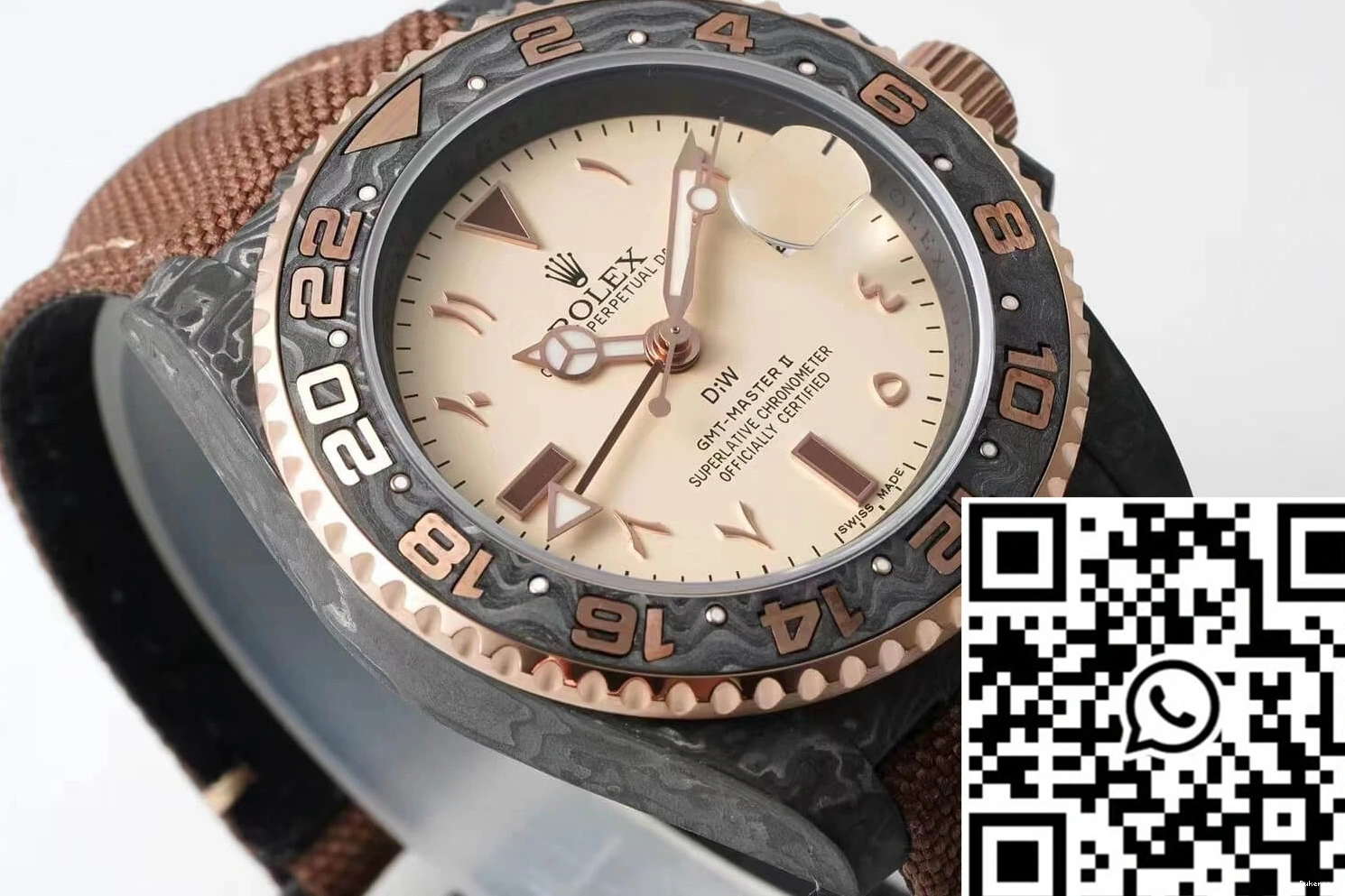 GMT-MASTER II Rolex Strap Fiber Carbon Brown Diw Fabric 0501